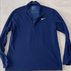 Nike Men's Navy Blue Quarter-Zip Sweatshirt